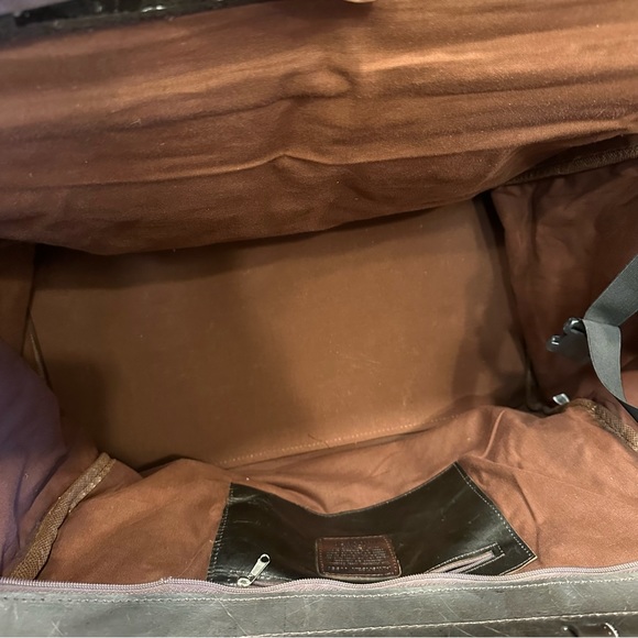 American West duffel travel bag western leather cowhide brown large - Picture 5 of 11